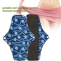 Kireina Women Bamboo Charcoal Menstrual Cloth, 5 Types Washable Reusable Soft Panty Liner Anti Allergy Menstrual Cloth (WSD23)