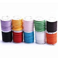 Wei&KYNM High Grade Cotton Wax Line Environmental Protection DIY Handmade Supplies Braided Rope Color Craft Decoration(None H01)