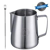Stainless Steel Milk Frothing Pitcher 32oz/ 900ml Steaming Pitchers with Decorating Art Pen, Milk Coffee Cappuccino Latte Art Barista Steam Pitchers Milk Jug Cup for Espresso Machines Latte Art