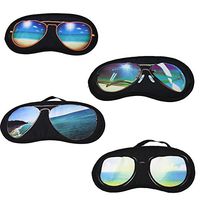 Ayygift 4Pcs Eye Cover Sunglasses Shape Eyepatch Sleeping Blindfold Eye Mask Beach Sun Lens Type Random Color