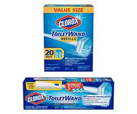 Clorox ToiletWand Disinfecting Refill Pack 20-Count, Single bundle with Clorox ToiletWand Disposable Toilet Cleaning Starter Kit Bonus Pack, 1 ToiletWand, 9-Refills, Single