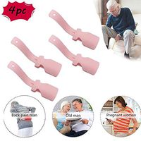 Lazy Shoe Helper, Shoe Lifting Helper, Portable Shoe Lifting Helper for Men,Plastic Shoehorn Sock Slider Handled Shoe Horn for Seniors, Elderly, Disabled - Perfect for Everyd (Pink)