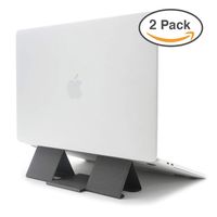 SenseAGE (2pcs-Pack) Laptop Computer 2 Adjustable Angle with Smart Magnet Foldable Laptop Foot Stand for Notebook/Tablet/Mac Portable Laptop Stand - Smoky Grey
