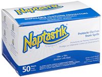 Hoffmaster 120821 Naptastik Clothing Protector with Pouch, 18" Length x 13" Width, White (12 Packs of 50)