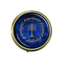 GDEE The Tree Custom Fashion Stainless Steel Bronze Pill Box Western Tablets Tablet Holder Management Case Pocket or Wallet