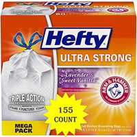 Hefty Ultra Strong Tall Kitchen Trash Bags - Lavender Sweet Vanilla, 13 Gallon, 155 Count (155 Count total, Lavender & Sweet Vanilla)