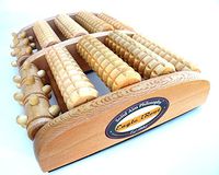 Deluxe Wooden Reflexology Foot Massage Roller -Excellent to Increase Blood Circulation and Stimulate The Body's Immune System. Rocks Your Foot in This Cradle of Comfort.