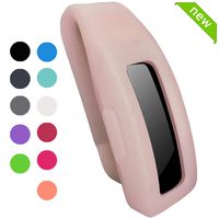 HQzon Compatible Clip Replacement for Fitbit Inspire & Fitbit Inspire HR Fitness Tracker, Made of Soft Comfortable Silicone（Clip-Transparent Pink）