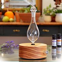 Aromatherapy Diffuser - Professional Grade - Wood and Glass (Solum Lux Merus), Premium, Essential Oil Diffuser, Oils Humidifier, Nebulizer, Nebulizing Professional Machine, Waterless