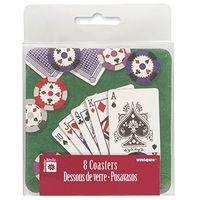 Poker Hand Cardboard Coasters, 8ct