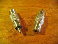 FYL 2 pc Female F to male RCA adapter for coaxial cable TV RG6 RG59