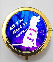 BlackKey All You Need is Love and a Dog 3-Compartment Decorative Pocket Gift Box Case Organizer for Pill, Color 2 -566