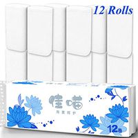 Elliot Jonah 12 Rolls Paper Towels, Strong Soft Toilet Paper Household 4-Ply Paper Towels Bath Tissue Giant Roll