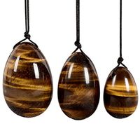 Artibetter 3pcs Jade Stone Egg Yoni Egg Massage Stone Yoga Exercise Eggs to Train Pelvic Muscles kegel Exercise (Tiger Eye)