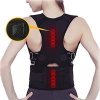 FitnessWareUS Magnetic Posture Corrector Back Brace Adjustable Support for Back Neck Shoulder and Upper Back Pain Relief Perfect for Cervical and Lumbar Spine，Improve Thoracic Kyphosis (L)