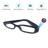 [Upgraded Version] FHD Hidden Camera Eyeglasses - Super Small Surveillance Spy Camera - Video Loop Recording - Snapshot - Mini Digital Camera-USB Charger