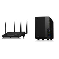 Synology RT2600ac - 4x4 Dual-Band Gigabit Wi-Fi Router, MU-MIMO, VPN & 2 Bay NAS DiskStation DS218+ (Diskless)