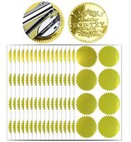 200pcs Gold Embossed Stickers Foil Blank Certificate Sealing Labels - 1 3/4" Gold Metallic Wafer Seals Labels for Package Envelope (200 Pcs)
