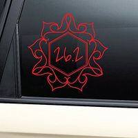 Nashville Decals 26.2 Marathon Floral Flower Vinyl Decal Laptop Car Truck Bumper Window Sticker - Red
