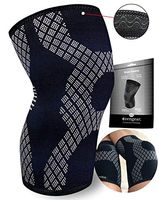 aZengear Compression Knee Sleeve - Strong Knee Brace - Knee Support for Meniscus Tear, Arthritis, Squats, Running, ACL, MCL, Weightlifting, Joint Pain (Black & White - S)