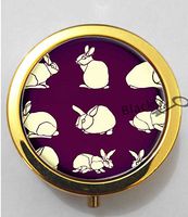 BlackKey Animal Rabbit 3-Compartment Decorative Pocket Gift Box Case Organizer for Pill, Color 2 -1819