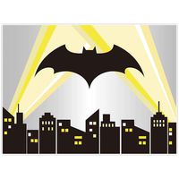 Allenjoy 8x6ft Superhero Cityscape Backdrop Night Buildings Great as Super Hero Bat City Photo Booth Background boy 1st First Birthday Party and Event Banner Decorations Baby Shower Studio Props