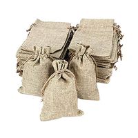 youeneom 50Pcs 5x3.5 Inches Sheer Drawstring Organza Jewelry Pouches Wedding Party Christmas Favor Gift Bags,Candy Bags (Khaki)