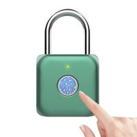 eLinkSmart Fingerprint Padlock Smart Touch Lock Metal Anti-Theft Intelligent Keyless for Gym Locker, School Locker Lock, Backpack, Suitcase, Travel Luggage (Green)