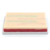 Venipuncture IV Injection Training Pad Model, Silicone Human Skin Suture Training Model, Injection Practice Pad, 4 Veins Imbedded, 3 Skin Layers(7.1 x 4 x 1.1")