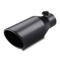 Exhaust tip 3" Inlet 5" Outlet 12" Overall Length Bolt On Stainless Steel Black Diesel Exhaust Tailpipe