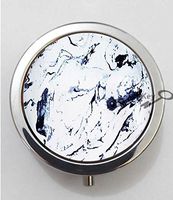 BlackKey Marble Print 3-Compartment Decorative Pocket Gift Box Case Organizer for Pill, Color 1 -961