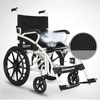 Xiao Jian Wheelchair - No Inflatable Folding Manual Wheelchair Portable Elderly Disabled Travel Trolley Wheelchair Size: 91x106.5x70cm Wheelchair (Color : Small Tires)