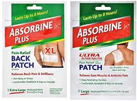 Absorbine Jr. Plus Therapeutic Pain Relief Patches for Back, Shoulders, Arms, Neck and Legs, (4) Ultra Strength Large and (4) Extra Large, 8 Total Patches