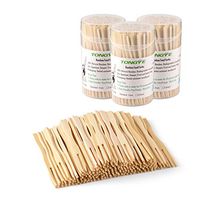 Bamboo Forks 3.5 Inch, Mini Food Picks for Party, Banquet, Buffet, Catering, and Daily Life. Two Prongs - Blunt End Toothpicks for Appetizer, Cocktail, Fruit, Pastry, Dessert. 330 PCS (3 packs of 110)
