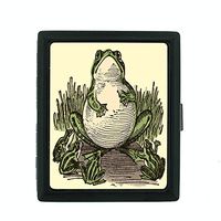 Perfection In Style Metal Cigarette Case Vintage Frogs Design 002
