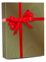 30" X 100' Black & Gold Metallic Stripe Gift Wrap