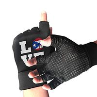 Women/Men I Love Volleyball Puerto Rico Flag Copper Arthritis Gloves for Computer Typing and Daily Work