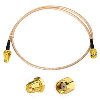 wlaniot Low Loss RP-SMA Straight Male to RP-SMA Female Bulkhead RG316 Wire with Connecting Extension Coaxial Cable(50 ohm) Adapter Jumper 1.6ft（50cm）