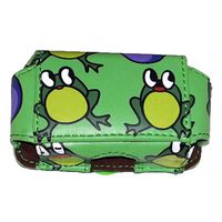 Insulin Pump Carrying Case/Pouch with Belt Clip/Belt Loops with Unique Designs (Large: L3.95" X W2.25" X D0.75") (Frogs)