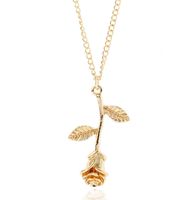 Fashion Women Rose Necklace Charm Rose Flower Pendant Necklace Neck Chain Charm Jewelry Gift by SamGreatWorld