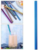 HP95 Stainless Steel Straws Extra Wide 12mm Reusable Metal Drinking Straws 8.5 Inch with Cleaning Brush for 20/30oz Tumbler Coffee Mug (Blue)