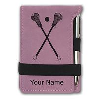 Mini Notepad, Lacrosse Sticks, Personalized Engraving Included (Pink)