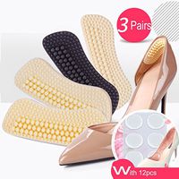 Heel Cushion Inserts,Heel Pads,Too Big Inserts Shoes Cushion 4D(3pairs) Gel Spot(12pcs) high Heel Inserts (Black)
