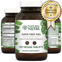 Natural Nutra Super Fiber Supplement with Oat, Psyllium Husk, Guar Gum to Support Colon Health, 100 Vegan Tablets