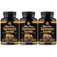 Angry Supplements Ultra Pure Turmeric Curcumin with BioPerine, Black Pepper Extract, 95% Curcuminoids, All Natural Powerful Antioxidant, Non-GMO, Joint Support, Heart Heath, Pain Relief (3-Pack)