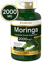 Moringa Oleifera 2000 mg 180 Capsules – Complete Green Superfood | Non-GMO,Gluten Free | from Moringa Leaf Powder | by Carlyle