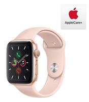 Apple Watch Series 5 (GPS, 44mm) - Gold Aluminum Case with Pink Sport Band with AppleCare+ Bundle