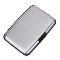 Elfish Mini RFID Aluminum Wallet Credit Cards Holder Metal ID Case for Men Women (Silver)
