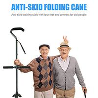 TXDWYF Walking Stick TV Walking Stick for The Elderly Non-Slip Folding Crutch for The Elderly Walking Crutch Four-Legged Crutch Safe and Firm Telescopic Walking Stick for The Elderly