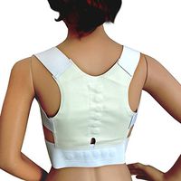 Aofit 12 Magnets Back Support Brace for Correct Bad Posture for Children Men Women (M   77-80cm/30.31"-30.70", white)